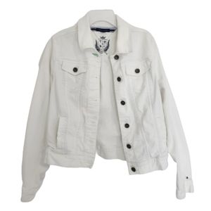 Tommy Hilfiger Women's White Trucker Denim Jacket size Medium
